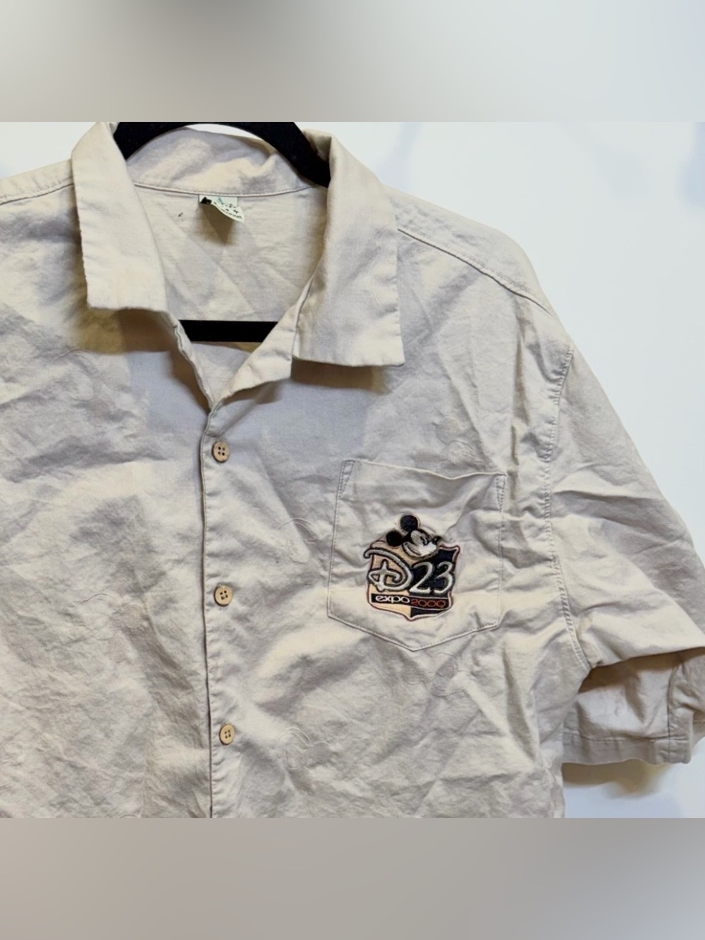 DISNEY *RARE* D23 Mickey Mouse Charter Year Short Sleeve Button-Up